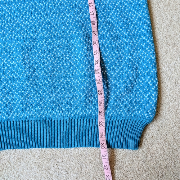 Vintage Handmade Sweater Blue Men's Women's High Neck Size Large - Picture 8 of 12